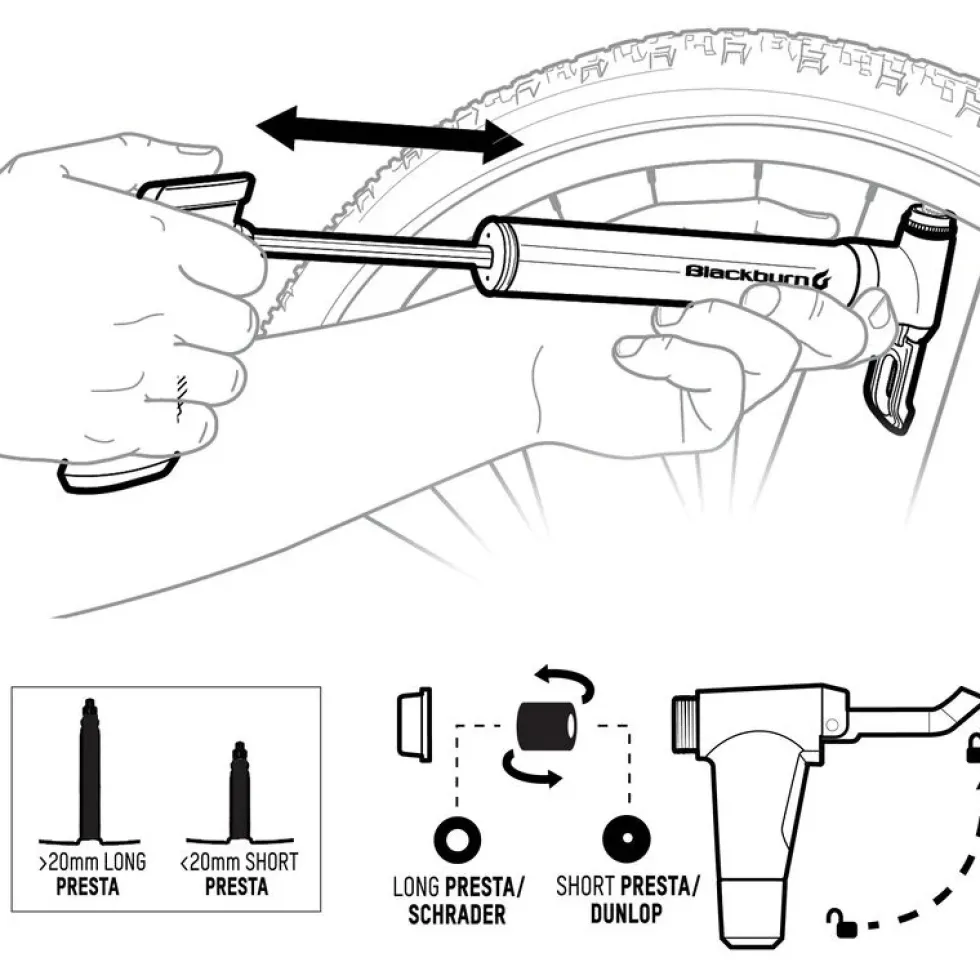 Blackburn AirStik AnyValve Minipomp - Pewter