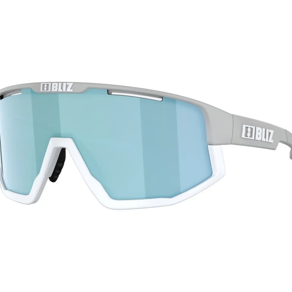 Bliz Fusion Bril - Matt Light Grey - Smoke Ice Blue Mirror