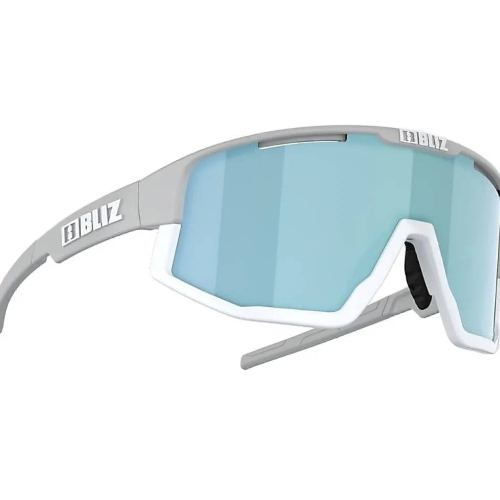 Bliz Fusion Bril - Matt Light Grey - Smoke Ice Blue Mirror
