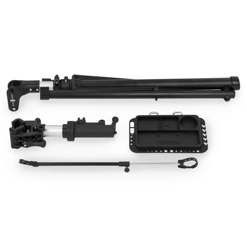BLUECHAIN Essential Montagestandaard met Gereedschapsbak 25 kg - zwart/aluminium