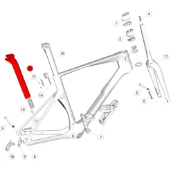 BMC Zadelpen voor Teammachine R01 - 25mm Offset