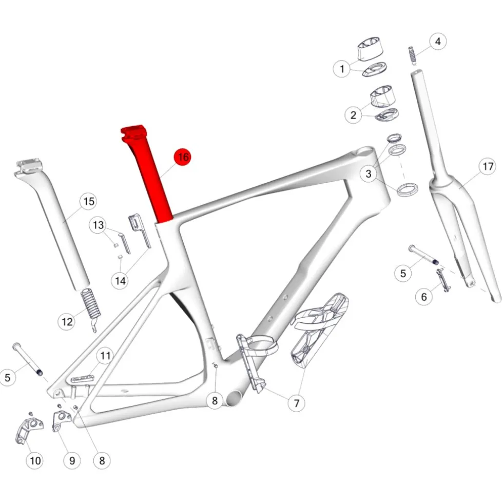BMC Zadelpen voor Teammachine R01 - 10mm Offset