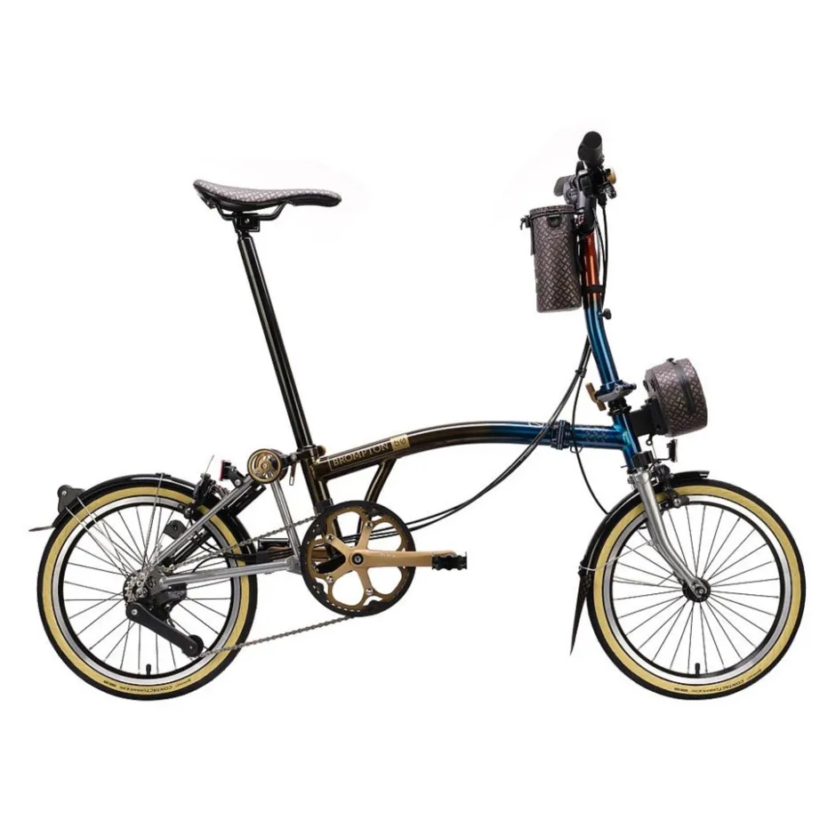 Vouwfietsen < Brompton C Line - 50th Anniversary - 12-Speed - Mid Bar - Extended Seatpost - 16" Vouwfiets - 2025 - 1975 Special Edition