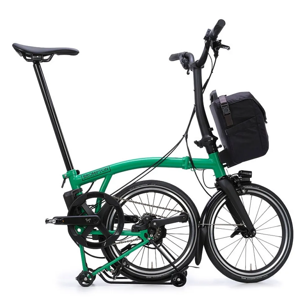Brompton Electric P Line - 4 Speed - Mid Bar - Extended Seatpost - Rear Rack - 16" Elektrische Vouwfiets - 2026 - palm green