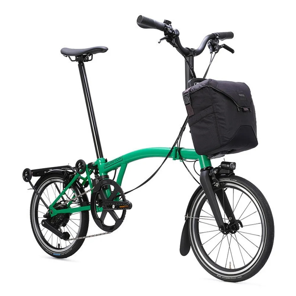 Brompton Electric P Line - 4 Speed - Mid Bar - Extended Seatpost - Rear Rack - 16" Elektrische Vouwfiets - 2026 - palm green