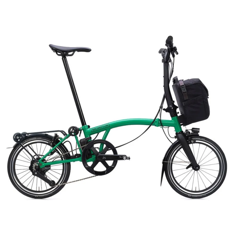 Brompton Electric P Line - 4 Speed - Mid Bar - Extended Seatpost - Rear Rack - 16" Elektrische Vouwfiets - 2026 - palm green