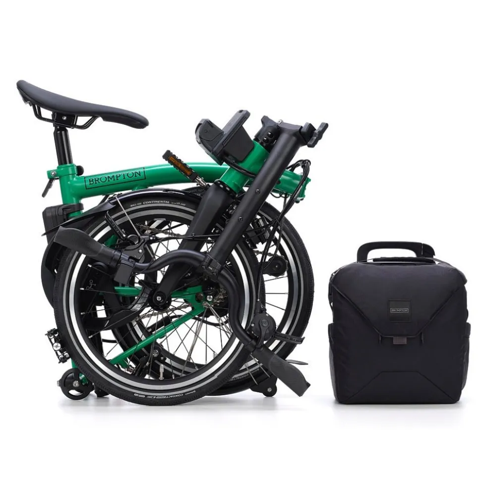 Brompton Electric P Line - 4 Speed - Mid Bar - Extended Seatpost - Rear Rack - 16" Elektrische Vouwfiets - 2026 - palm green