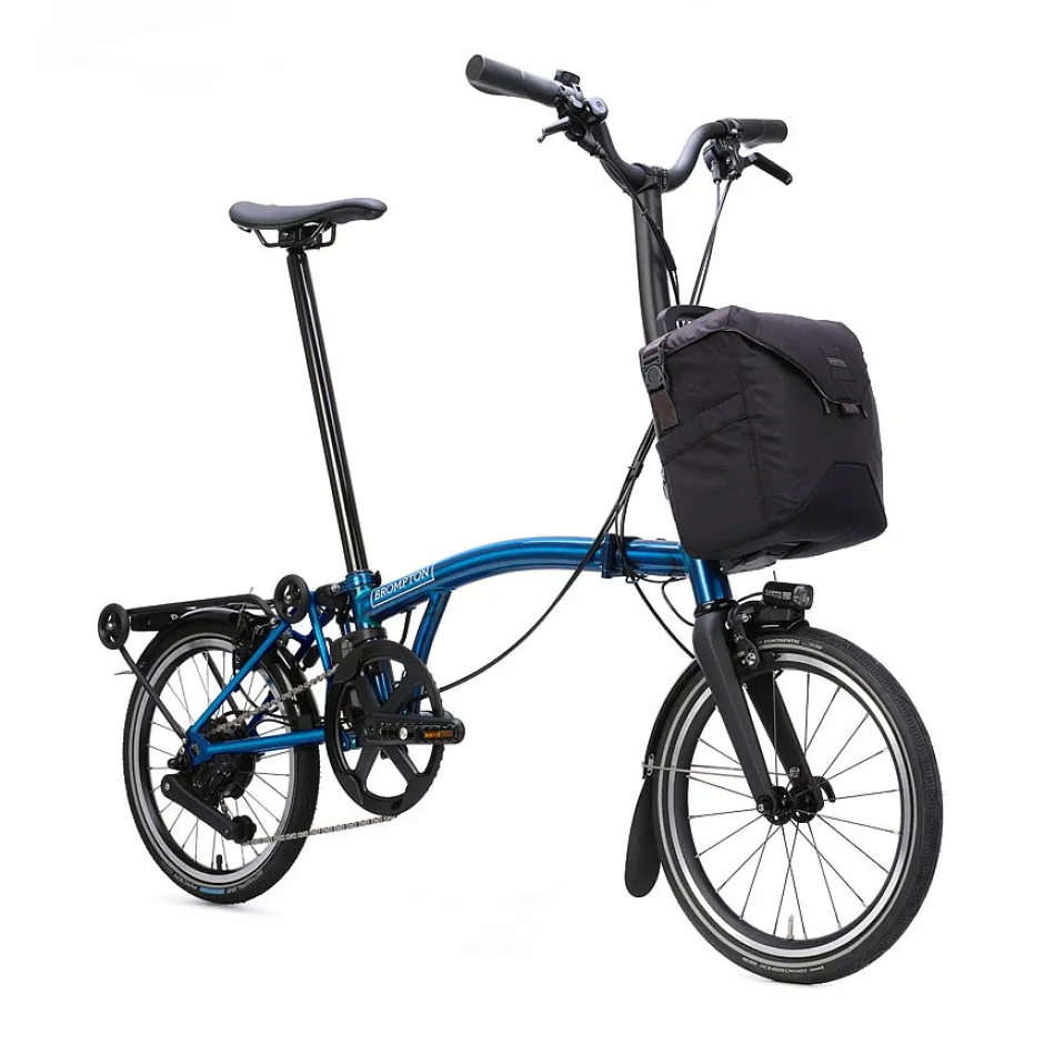 Elektrische Fietsen|Elektrische Vouwfietsen < Brompton Electric P Line - 4 Speed - High Bar - Extended Seatpost - Rear Rack - 16" Elektrische Vouwfiets - 2026 - pacific lacquer