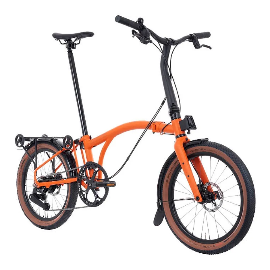 Vouwfietsen < Brompton G Line - 8-Speed - Large - Telescopic Seatpost - Rear Rack - 20" Vouwfiets - 2026 - Adventure Orange