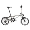 Vouwfietsen < Brompton T Line - 12-Speed - Mid Bar - Standard Seatpost - 16" Vouwfiets - 2026 - Blasted Ti