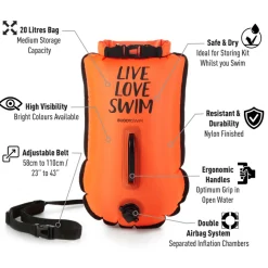 Zwemhulpmiddelen < Buddyswim Buoy Dry Bag LLS 20lt - orange