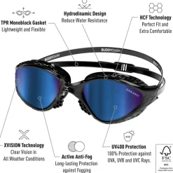 Zwembrillen|Zwembrillen < Buddyswim OzeanX Zwembril - black/blue mirror