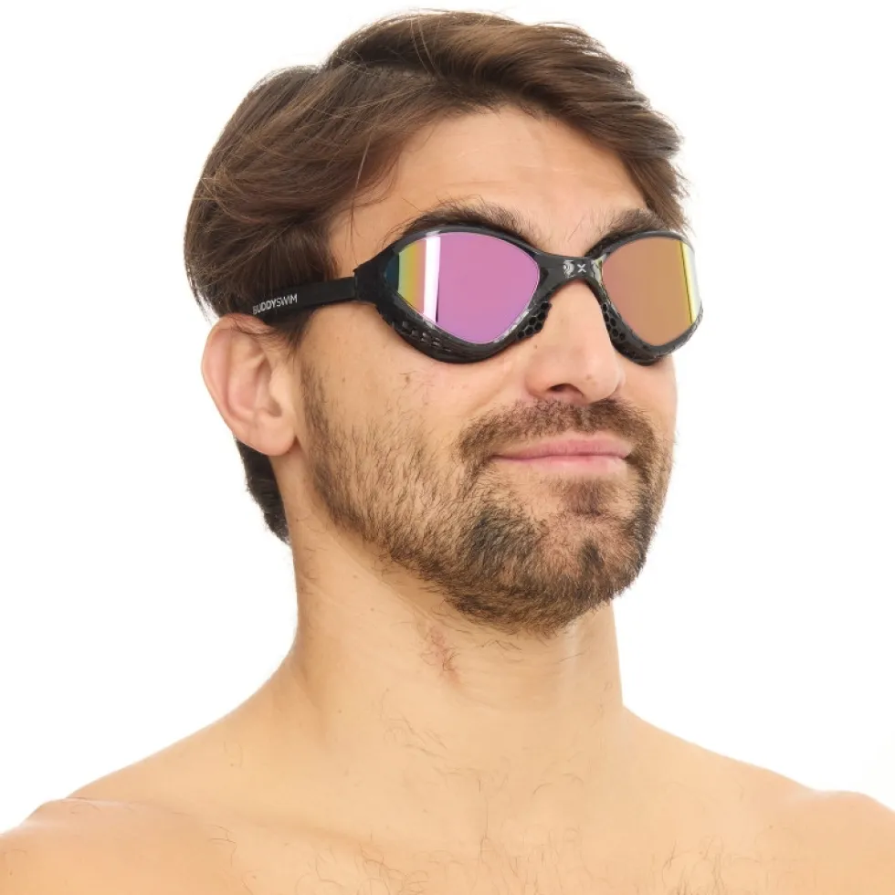 Buddyswim OzeanX Zwembril - black/iridium mirror