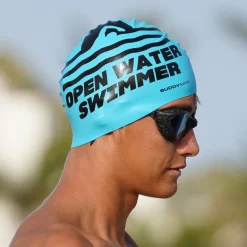 Buddyswim Siliconen Badmuts - OPEN WATER SWIMMER - blue