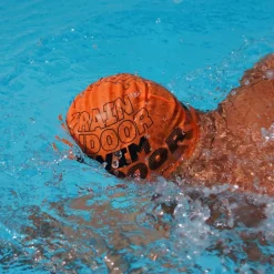 Buddyswim Siliconen Badmuts - TRAIN INDOOR SWIM OUTDOOR - black/orange