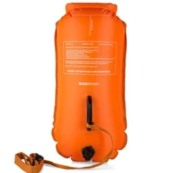 Zwemhulpmiddelen < Buddyswim Boya Drybag 28lt + swim cap - orange/caution swimmer at work