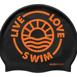 Badmutsen < Buddyswim Siliconen Badmuts - LIVE LOVE SWIM 2 - black/orange