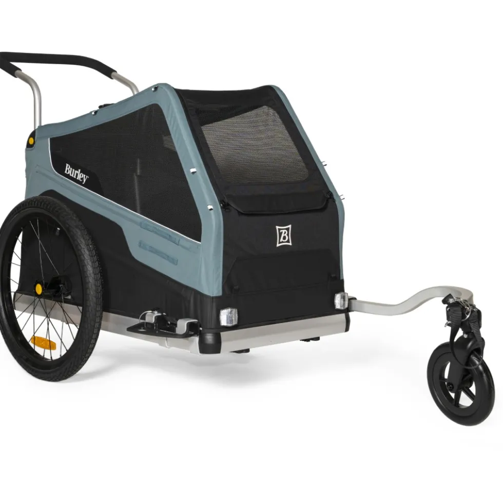 Burley Bark Ranger Fietskar voor Honden - zwart/turquoise mat