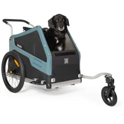 Burley Bark Ranger Fietskar voor Honden - zwart/turquoise mat