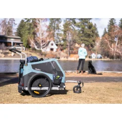 Burley Bark Ranger Fietskar voor Honden - zwart/turquoise mat