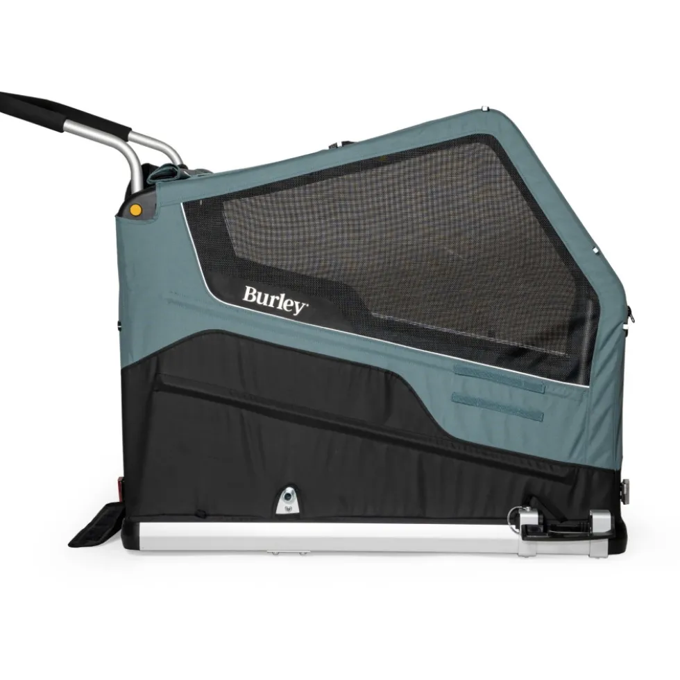Burley Bark Ranger Fietskar voor Honden - zwart/turquoise mat