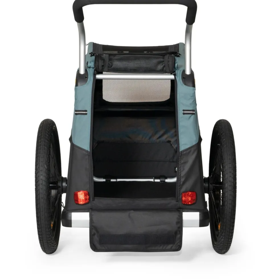 Burley Bark Ranger Fietskar voor Honden - zwart/turquoise mat