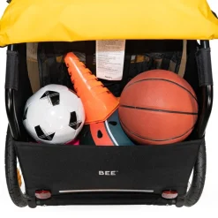 Kinderkarren < Burley Bee Double Fietskar voor 1-2 Kinderen - geel/zwart