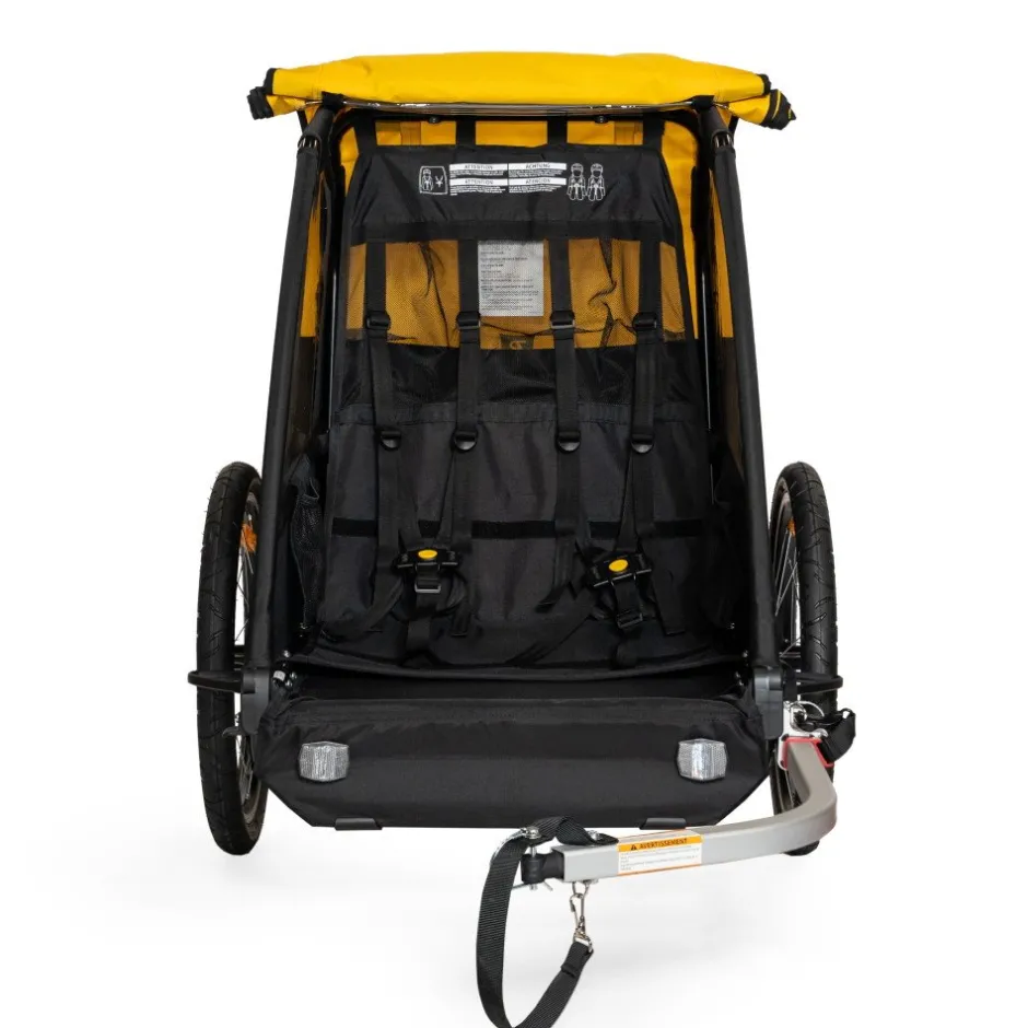 Kinderkarren < Burley Bee Double Fietskar voor 1-2 Kinderen - geel/zwart