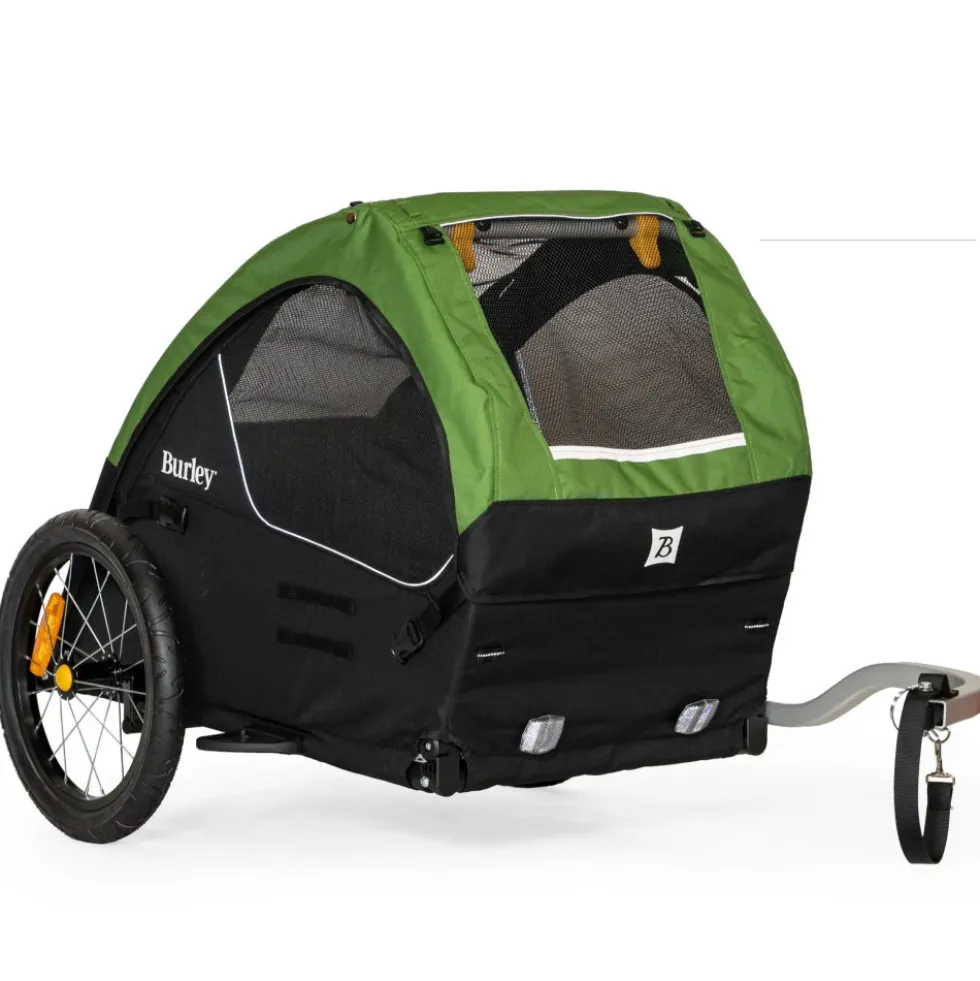 Burley Tail Wagon Fietskar voor Honden - groen/zwart