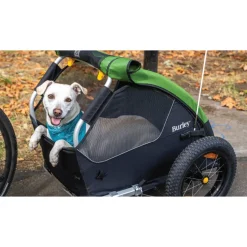 Burley Tail Wagon Fietskar voor Honden - groen/zwart