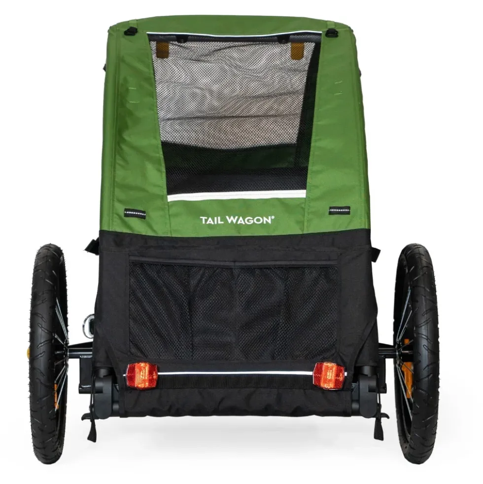 Burley Tail Wagon Fietskar voor Honden - groen/zwart