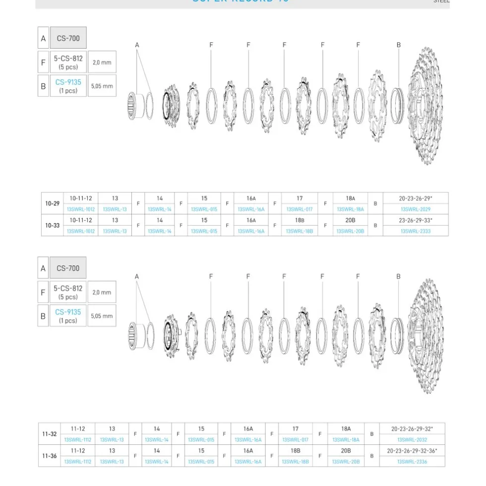 Campagnolo Rondsel - N3W | 13-voudig (WRL) - 16 Tanden | 13SWRL-16A