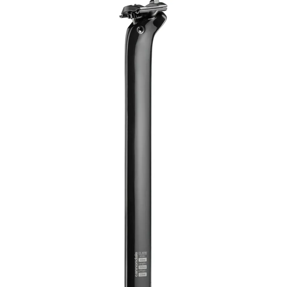 Cannondale C1 Aero 40 V2 Carbon Ti Zadelpen | 365 mm - 15mm Setback - zwart