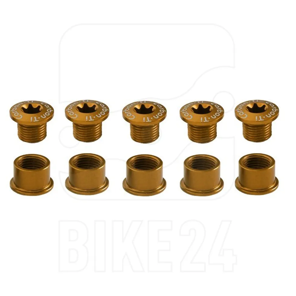 Carbon-Ti X-Fix Road Chainring Fixing Bolt Set - gold