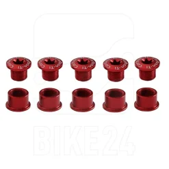 Carbon-Ti X-Fix Road Chainring Fixing Bolt Set - red