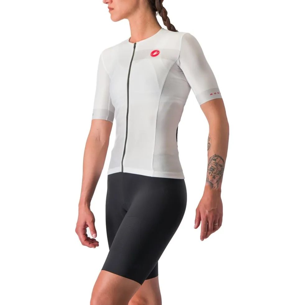 Castelli Free Speed 2 Race Fietsshirt met Korte Mouwen Dames - wit/zwart 001