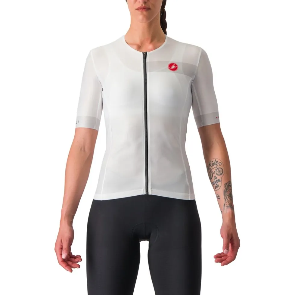 Castelli Free Speed 2 Race Fietsshirt met Korte Mouwen Dames - wit/zwart 001
