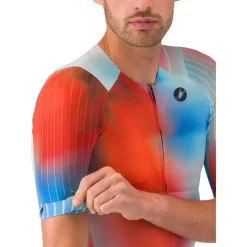 Castelli Free Speed 3 Race Fietsshirt met Korte Mouwen Heren - paprika/winter sky 655