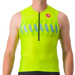 Castelli Free Tri 2 Shirt zonder Mouwen Heren - electric lime/niagara blue 383