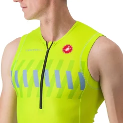Castelli Free Tri 2 Shirt zonder Mouwen Heren - electric lime/niagara blue 383