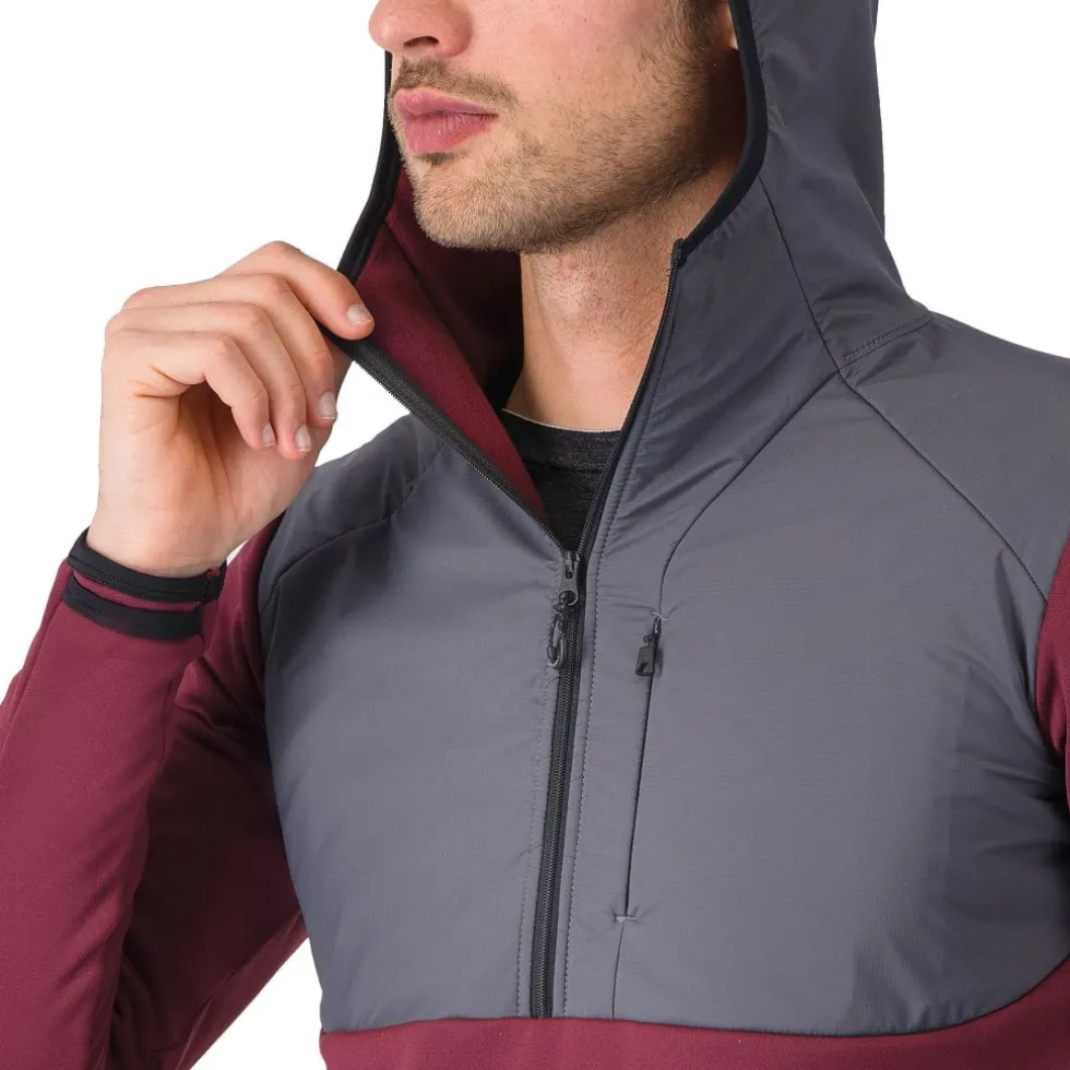 Castelli Unltd Roam Hoodie Heren - bordeaux/lead grey 421
