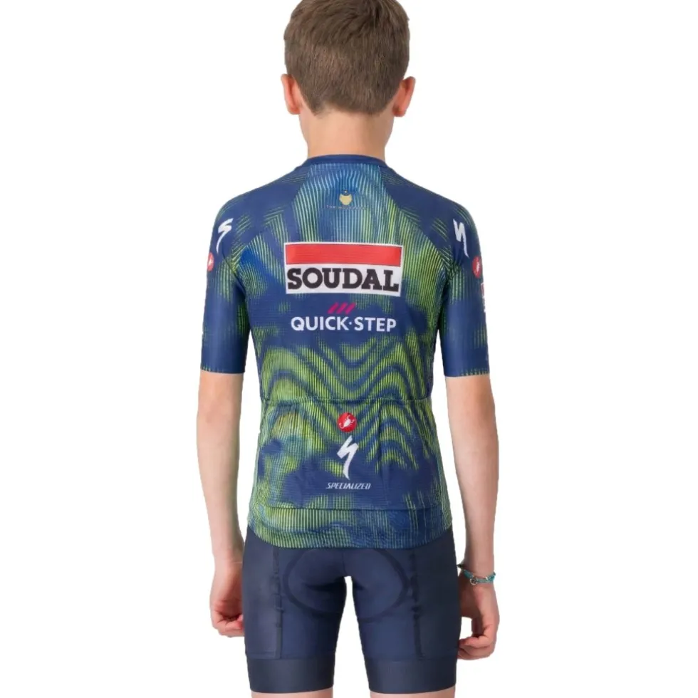 Castelli Aero Fietsshirt met Korte Mouwen Team Soudal Quick-Step Kinder - blue/electric lime 051
