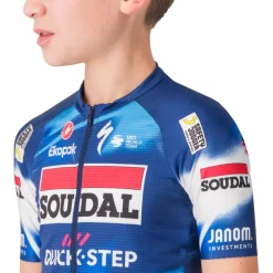 Shirts Kinderen < Castelli Aero Fietsshirt met Korte Mouwen Team Soudal Quick-Step Kinder - blue/red 150