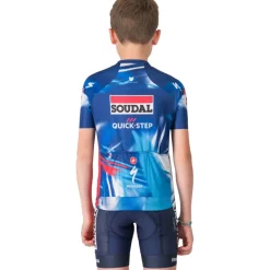 Shirts Kinderen < Castelli Aero Fietsshirt met Korte Mouwen Team Soudal Quick-Step Kinder - blue/red 150
