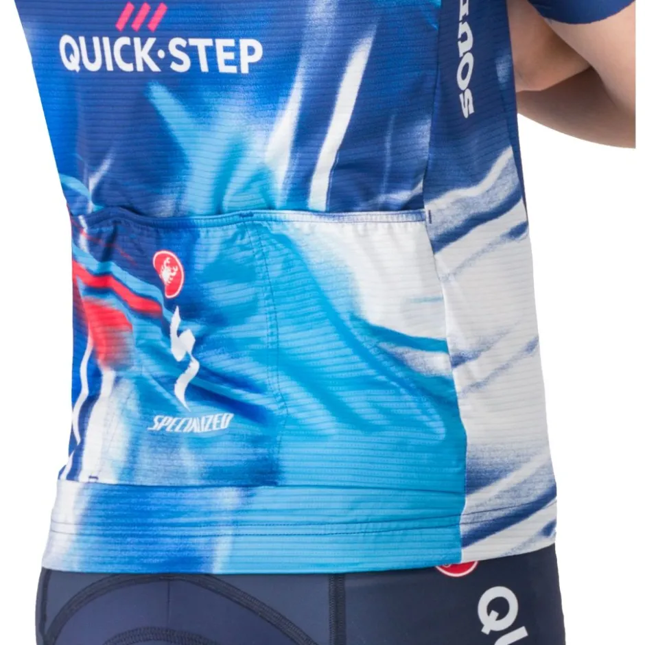 Shirts Kinderen < Castelli Aero Fietsshirt met Korte Mouwen Team Soudal Quick-Step Kinder - blue/red 150