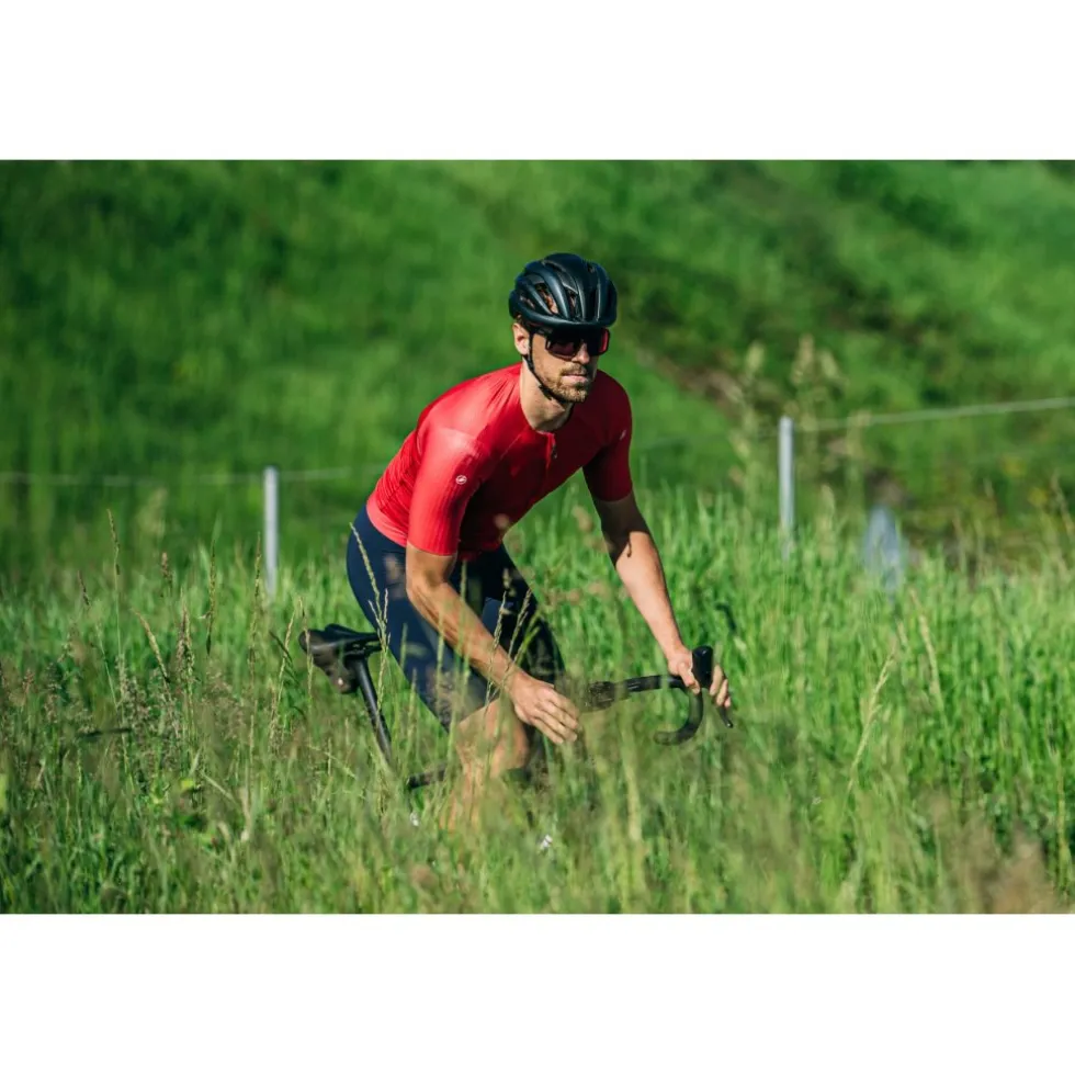 Castelli Aero Race 7.0 Fietsshirt met Korte Mouwen Heren - light black 085