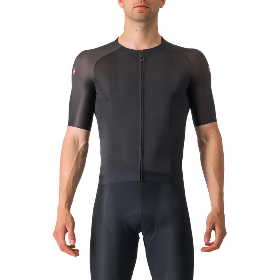 Castelli Aero Race 7.0 Fietsshirt met Korte Mouwen Heren - light black 085