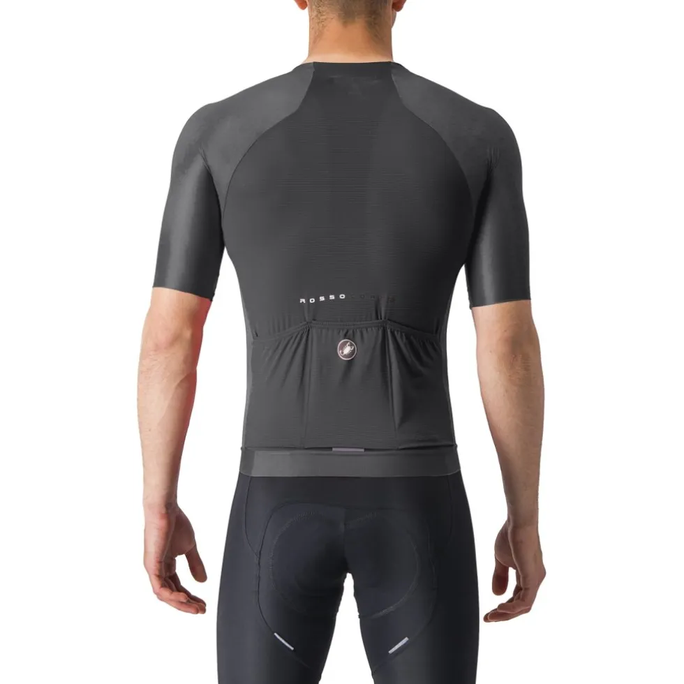 Castelli Aero Race 7.0 Fietsshirt met Korte Mouwen Heren - light black 085