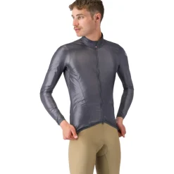 Windjacks < Castelli Aria he 2 Ja Heren - dark grey 030
