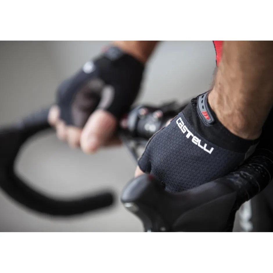 Wielerhandschoenen < Castelli Entrata V Handschoenen met Korte Vingers - light black 085